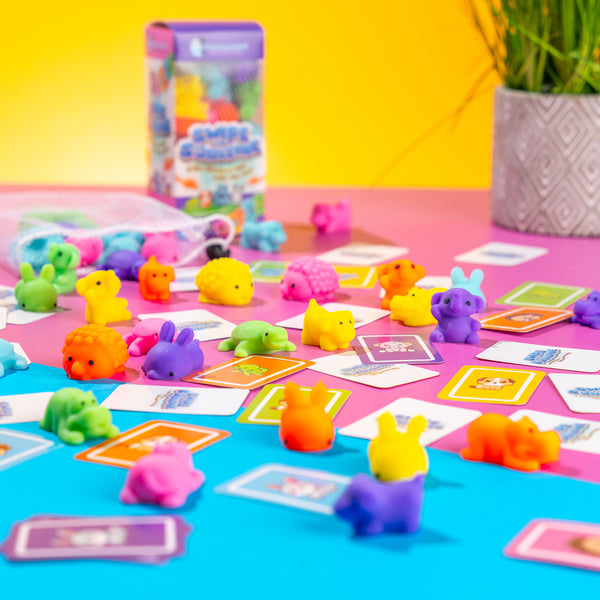 Educational and fun sensory game with colourful squishy animals and fast-swipe gameplay perfect for family game night