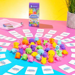 Swipe the Squishie children's game with sensory squishy toys and colour-matching cards for interactive learning and fast-paced fun